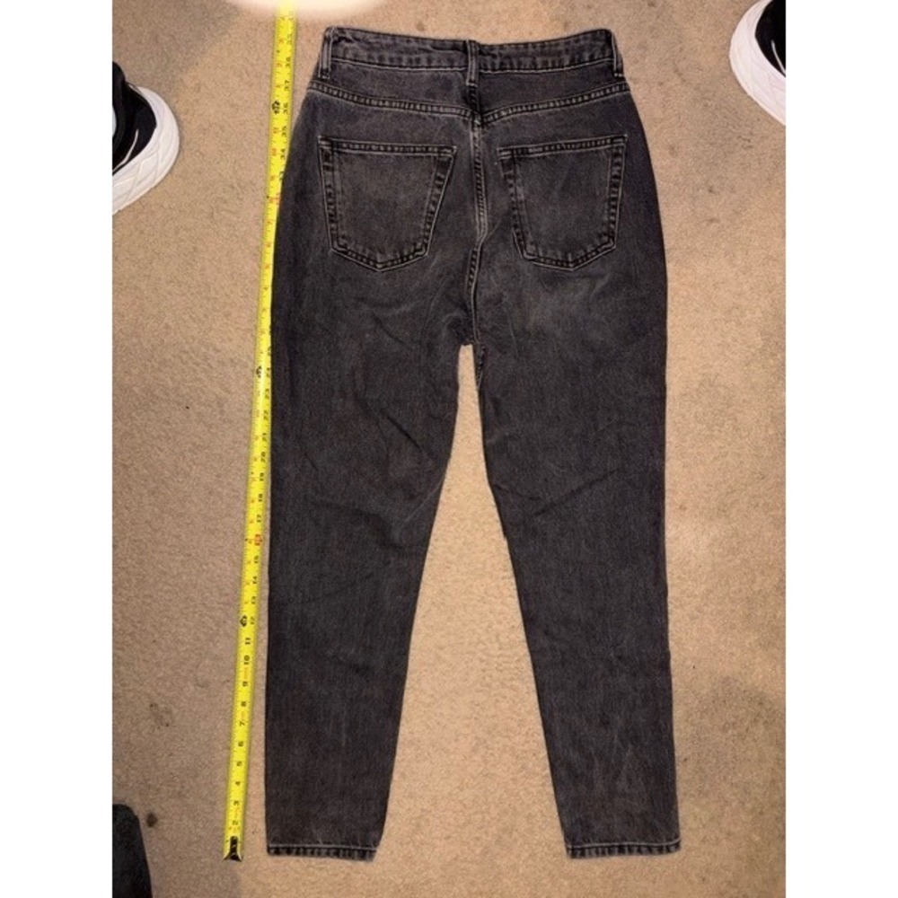 Topshop Hourglass Mom Jeans Washed Black High Waisted Tapered W26 L32 NEW T01-25 - Picture 2 of 3